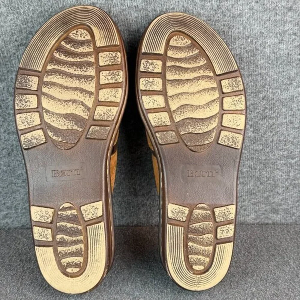 Born Suede Leather Criss Cross Sandals Slides‎ Size 9